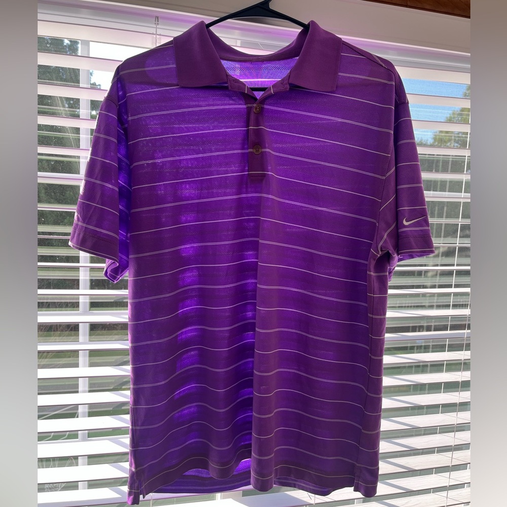 Nike Golf Purple Striped Men's Polo Shirt